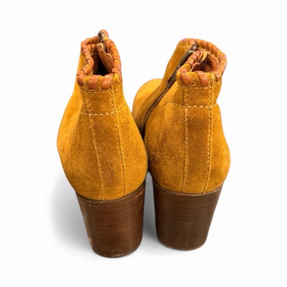 Frye Nora Whipstitch‎ Suede Brown Heeled Bootie Size 8.5 B - Picture 5 of 6